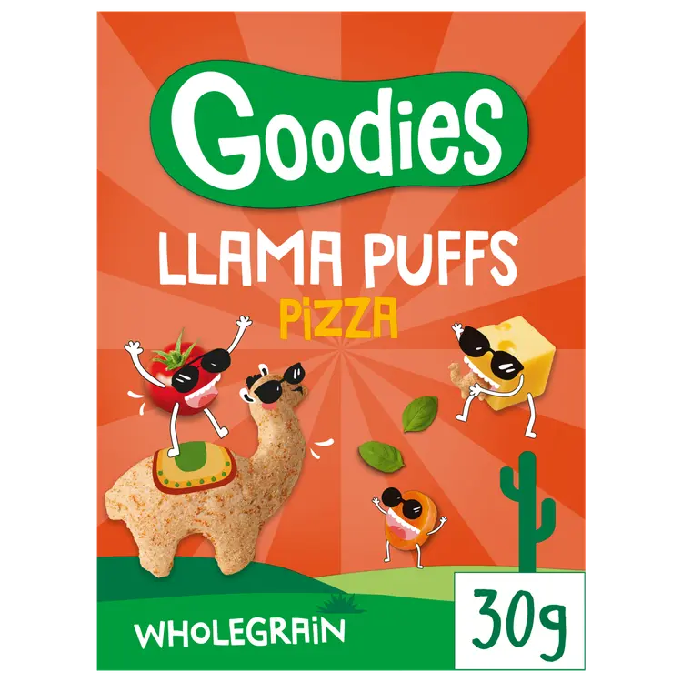 Goodies Llama Puffs Pizza täysjyvävehnä-maissinaksu 30g