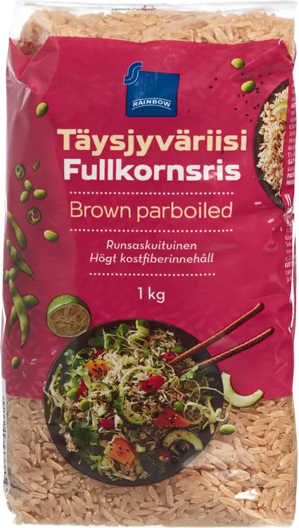 Rainbow pitkäjyväinen täysjyväriisi 1 kg