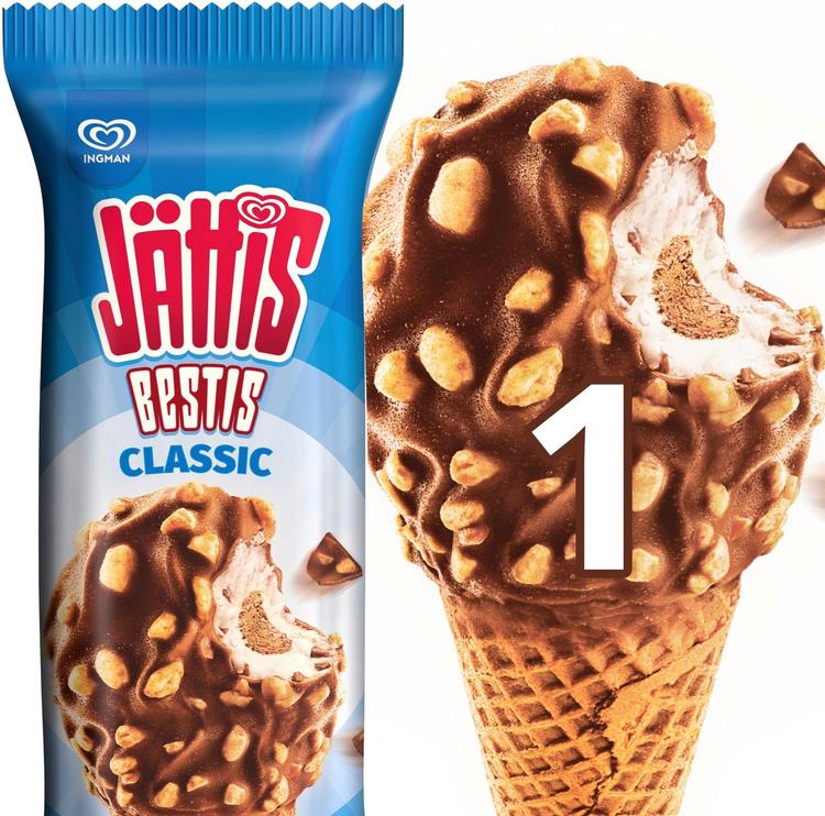 Jättis Jättis Bestis Suklaa Jäätelötuutti 150 ML