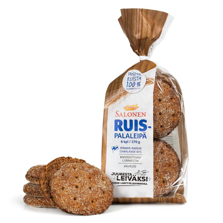 Leipomo Salonen Ruispalaleipä 6/370 g ruisleipä, halkaistu