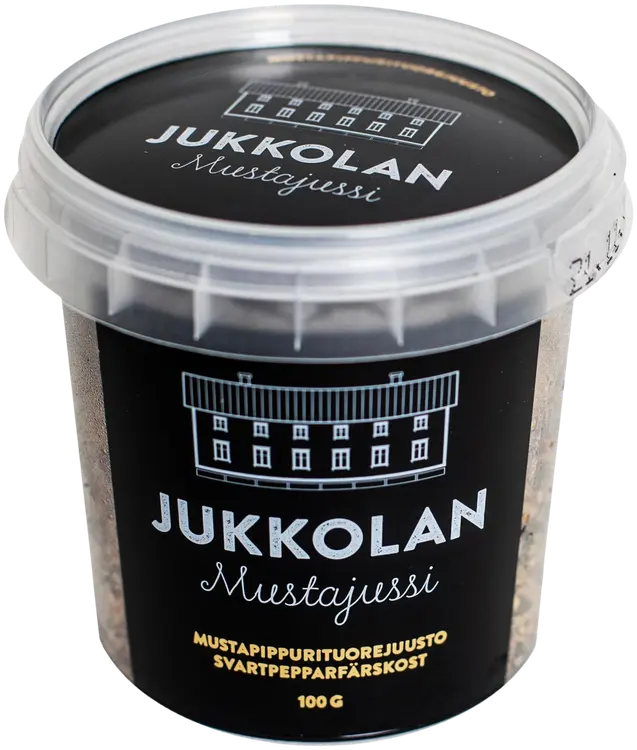 Jukkolan Mustajussi-mustapippurituorejuusto 100 g