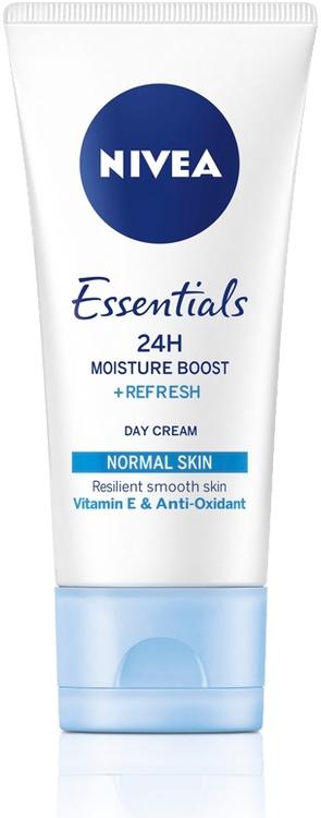 NIVEA 50ml Essentials 24H Moisture Boost + Refresh Day Cream -päivävoide normaalille iholle