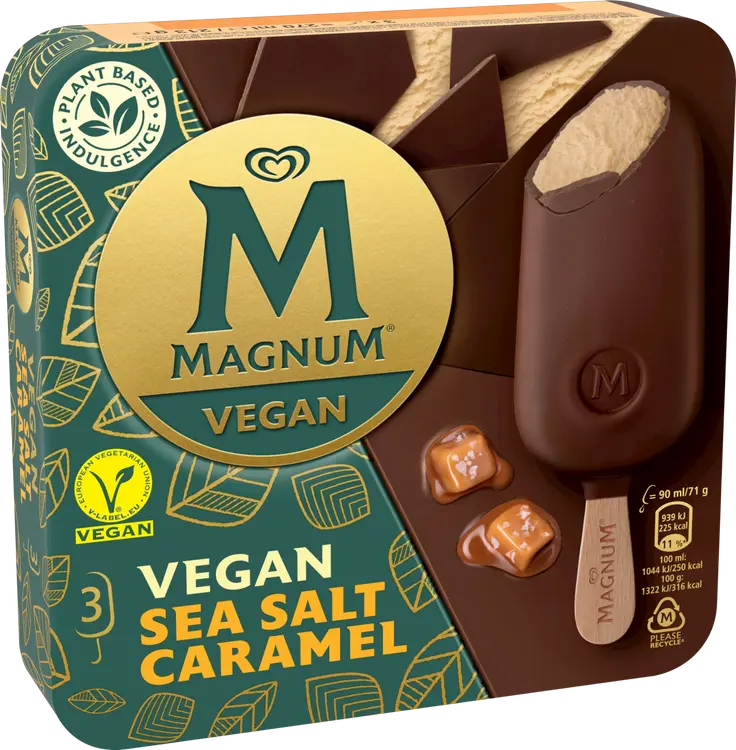 Magnum Vegan Sea Salt Caramel Jäätelö Monipakkaus 270ml/213g 3 kpl