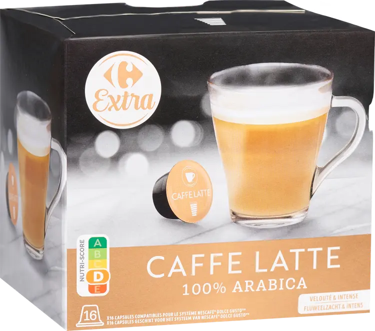 Carrefour Bio Extra Caffe latte 100% Arabica kahvikapselit 155,2g 16 kpl