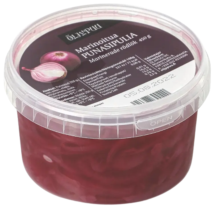 Öljypuu Marinoitua punasipulia 450g