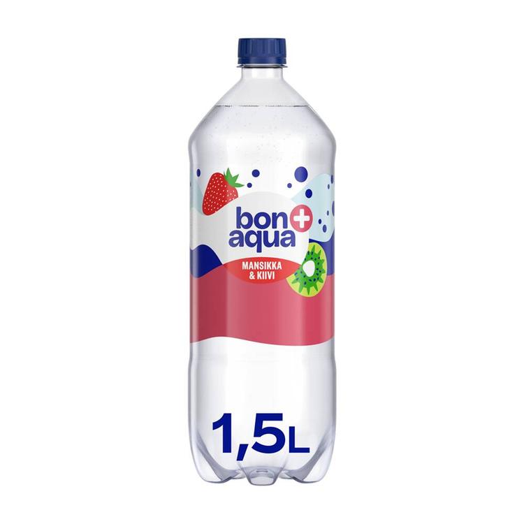 Bonaqua + Mansikka & Kiivi kivennäisvesi muovipullo 1,5 L