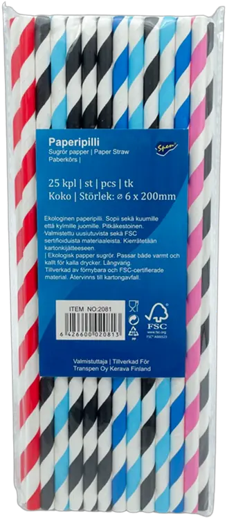 Spen paperi pilli 25 kpl 6x200 mm