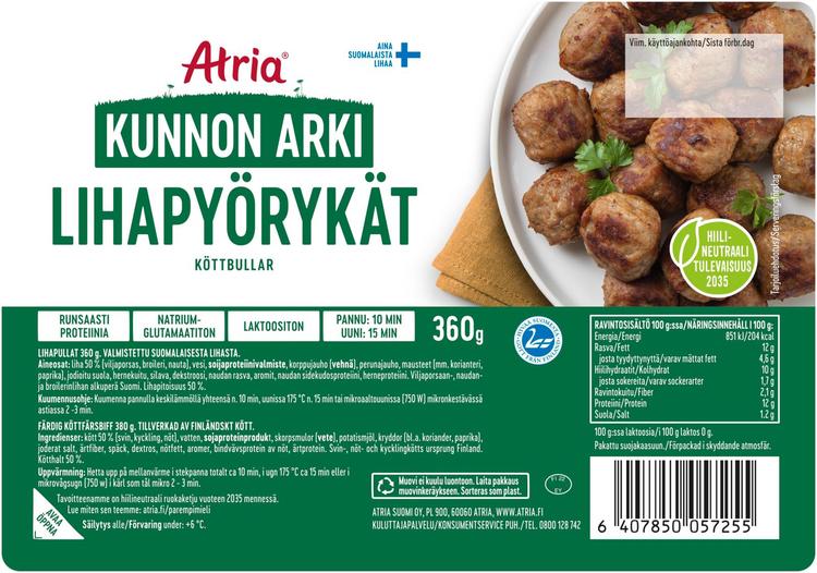 Atria Kunnon Arki Lihapyörykät 360g