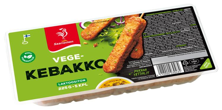 Saarioinen Vegekebakko ja yrttiöljy; vegaaninen kasviproteiinivarras+yrttiöljy 225g