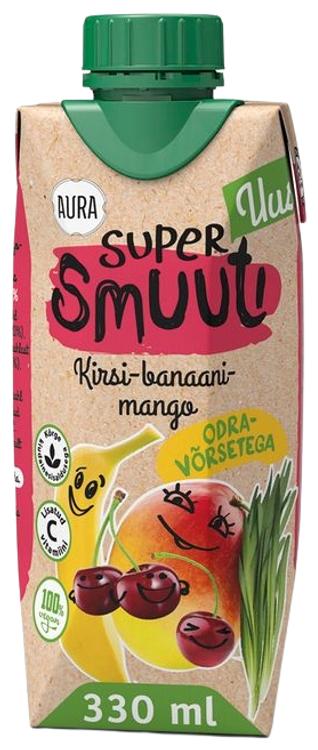 Aura Supersmuuti Kirsi-banaani-mango odravõrsega 0,33 L