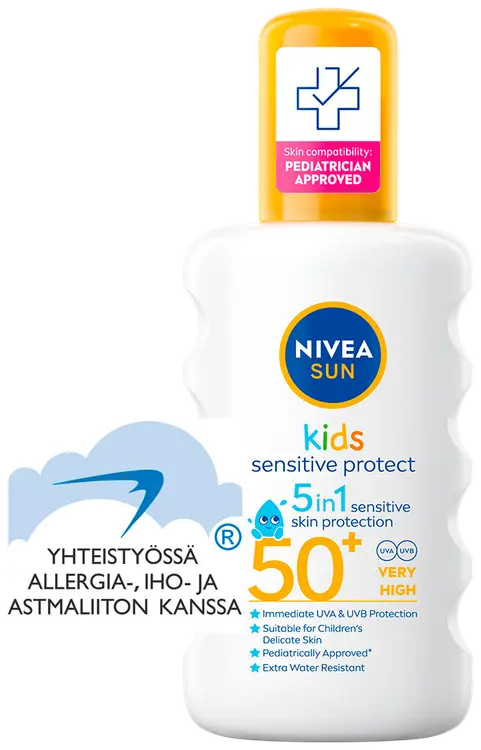 NIVEA SUN 200ml Kids Sensitive Protect Sun Spray SK50+ -aurinkosuojasuihke