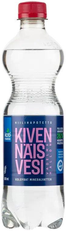 Kotimaista hiilihapotettu Kivennäisvesi vadelma 500 ml