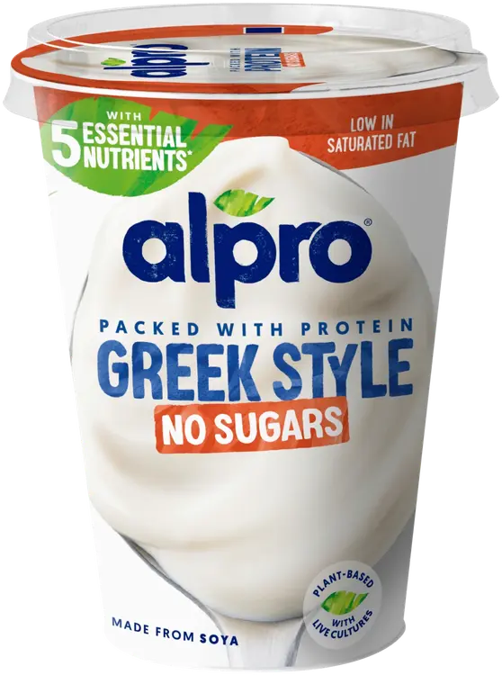 Alpro Greek Style No Sugars Hapatettu soijavalmiste, maustamaton 400g