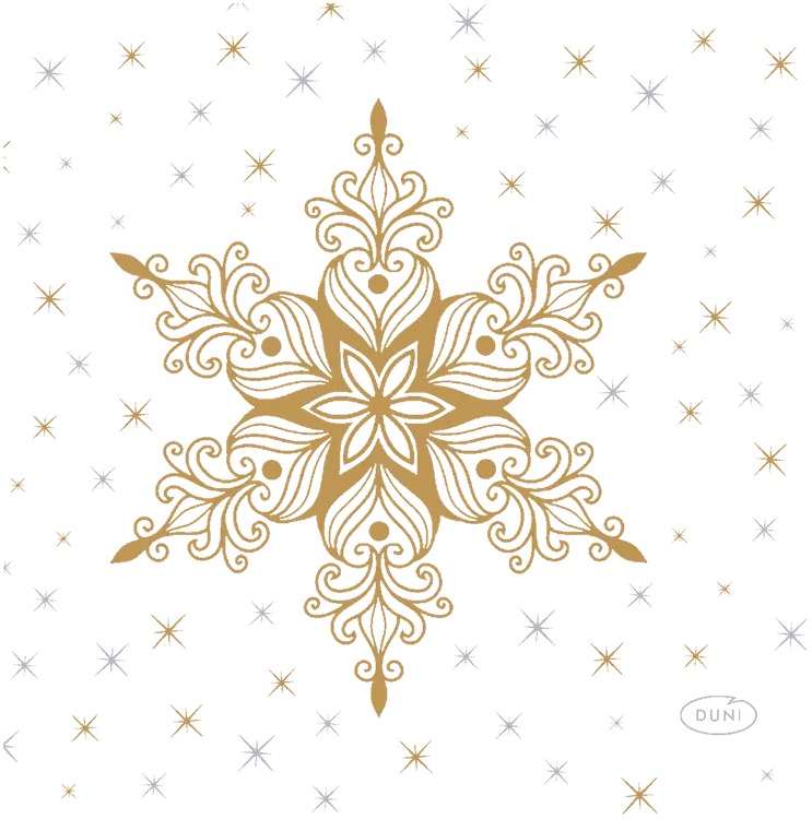 DUNI lautasliina Snowstars White 24x24cm 3-krs 20kpl
