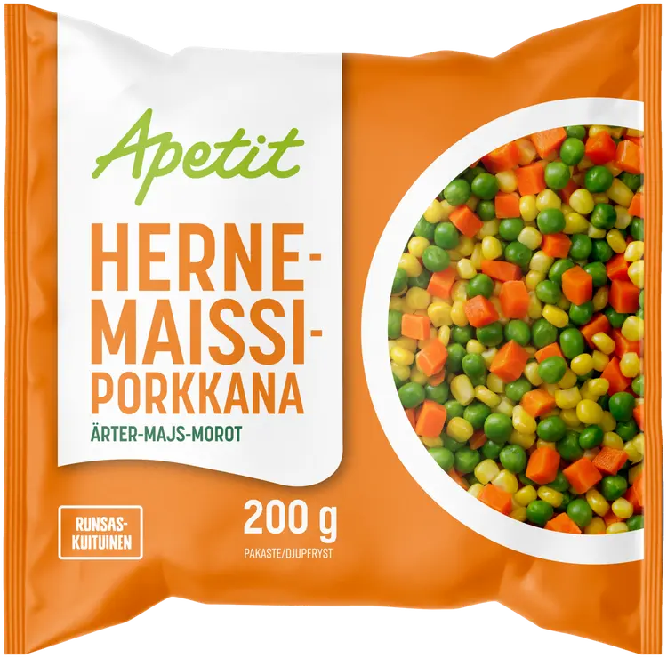 Apetit Herne-maissi-porkkana pakaste 200g