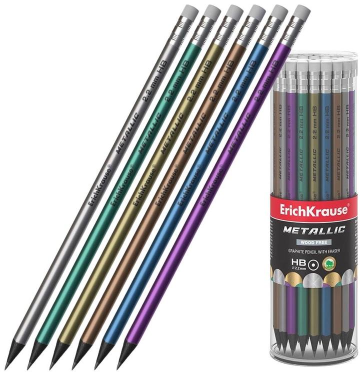 Harilik pliiats kummiga plastik metallic