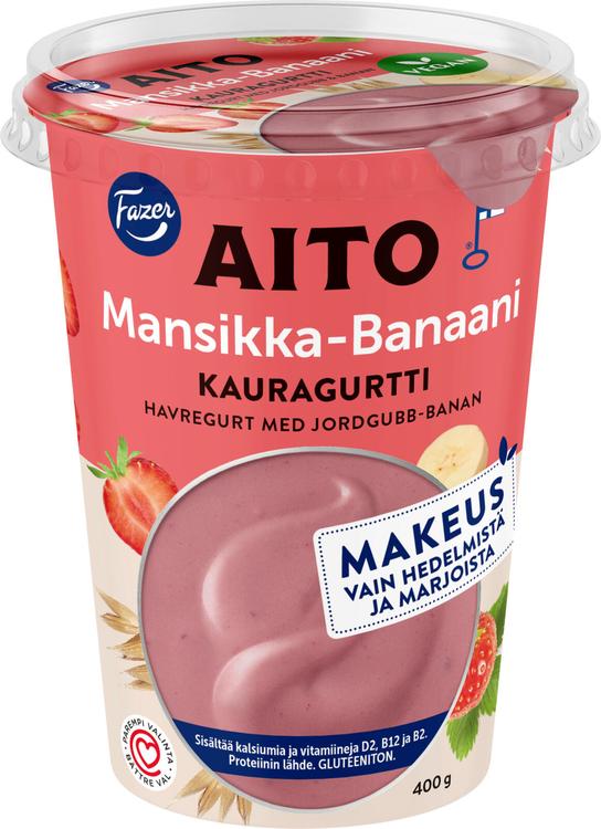 Fazer Aito Kauragurtti Mansikka-Banaani 400g, gluteeniton fermentoitu kauravälipala