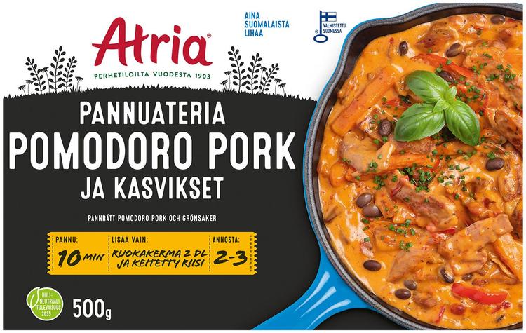 Atria Pannuateria Pomodoro Pork ja Kasvikset 500g