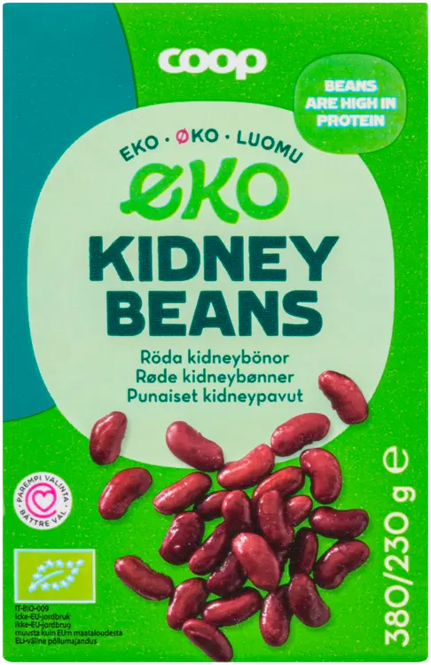 Coop kidneypavut suolaliemessä luomu 380/230 g