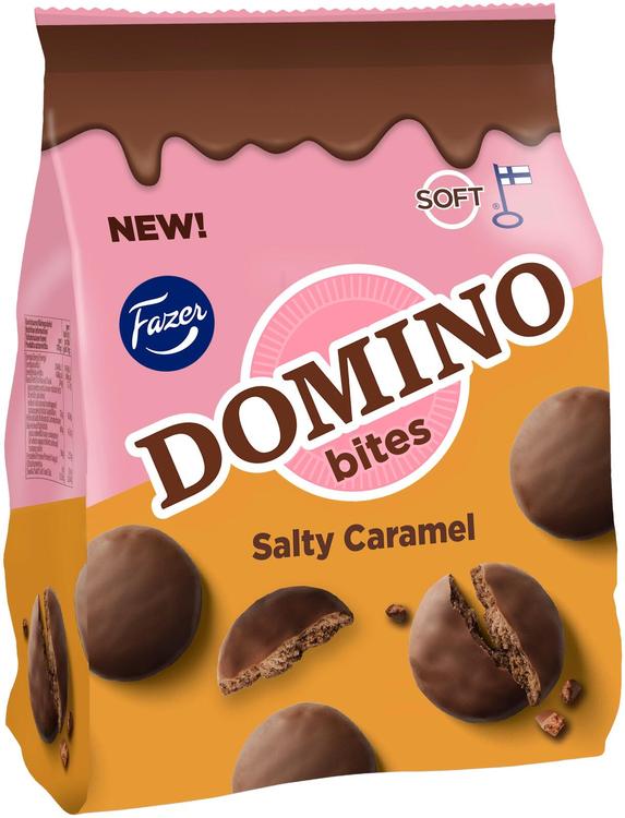 Fazer Domino bites soolase karamellimaitselised kakaoküpsised 185g
