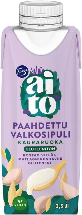 Fazer Aito Kauraruoka Paahdettu Valkosipuli 2,5dl, gluteeniton valkosipulinmakuinen kauravalmiste ruoanlaittoon