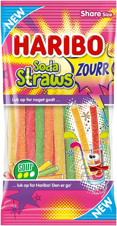 HARIBO Soda Straws Zourr 90 g Karkkipussi