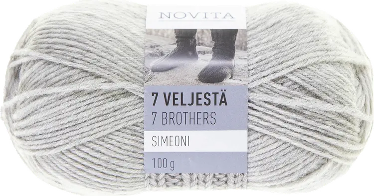 Novita 7 Veljestä lanka Simeoni 100g jäkälä 047 yarn