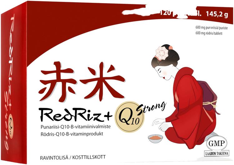 RedRiz + Q10 Strong Punariisi-Q10-B-vitamiinivalmiste ravintolisä 145,2g/120tabl