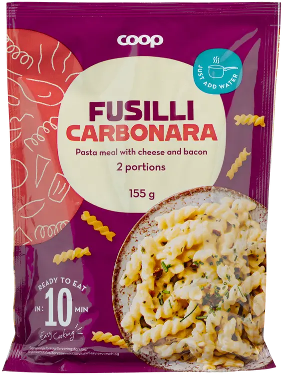 Coop pasta-ateria Fusilli Carbonara 155 g