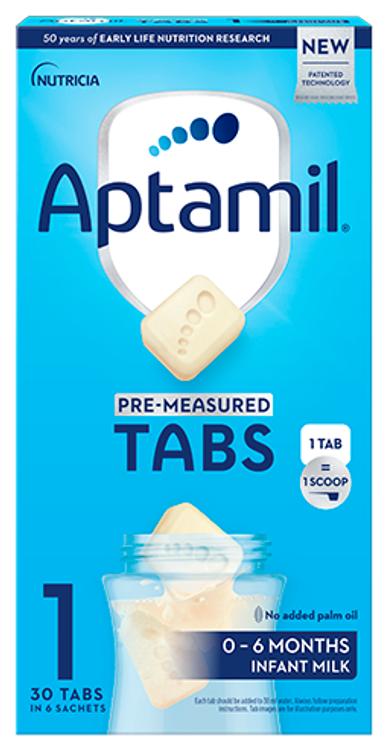 Piimal põhinev imiku piimasegu Aptamil 1 Tabs alates sünnist 137g