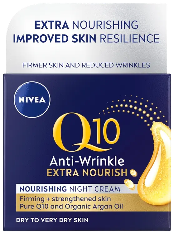 NIVEA 50ml Q10 Anti-Wrinkle Extra Nourish Night Cream -yövoide