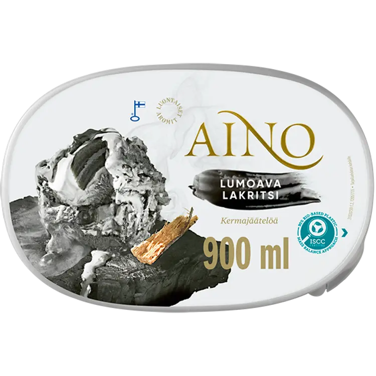 Aino Lumoava Lakritsi kermajäätelö kotipakkaus 504g/900ml