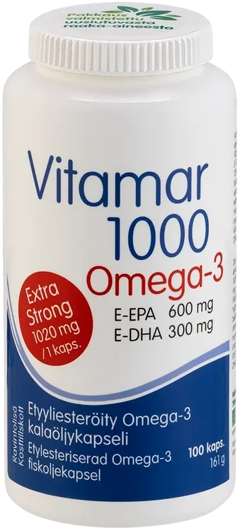 Vitamar 1000 etyyliesteröity Omega-3-kapseli 100 kaps