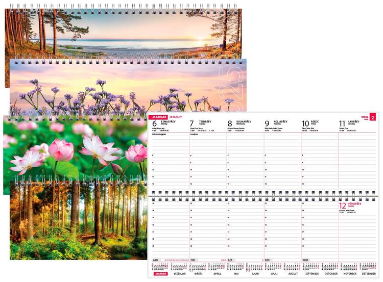 Lauakalender Classic, pildiga kartongkaaned