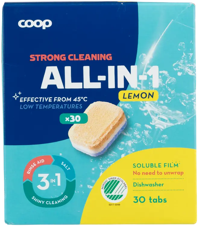 Coop All-In-1 Lemon konetiskitabletti 30 kpl