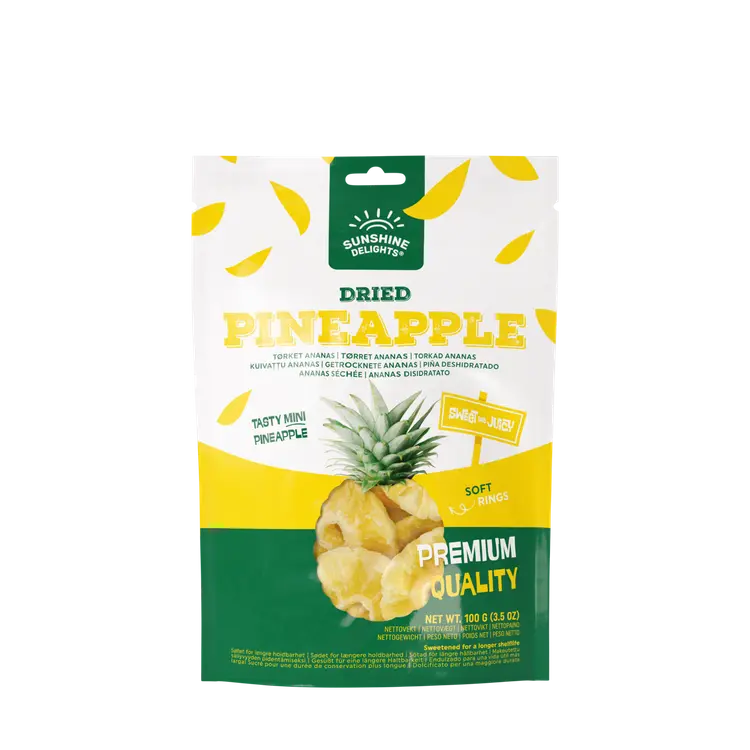 Sunshine Delights Kuivattu ananas 100g