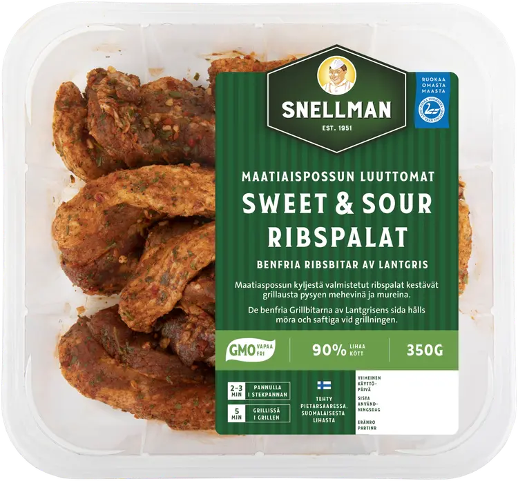 Snellman Maatiaispossu Sweet & Sour ribspalat luuton 350g
