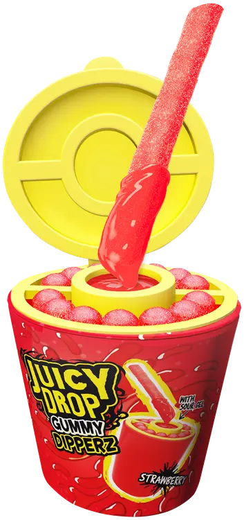 Bazooka Juicy Drop Gummy Dipperz Karkkitikku kirpeällä geelillä 96g
