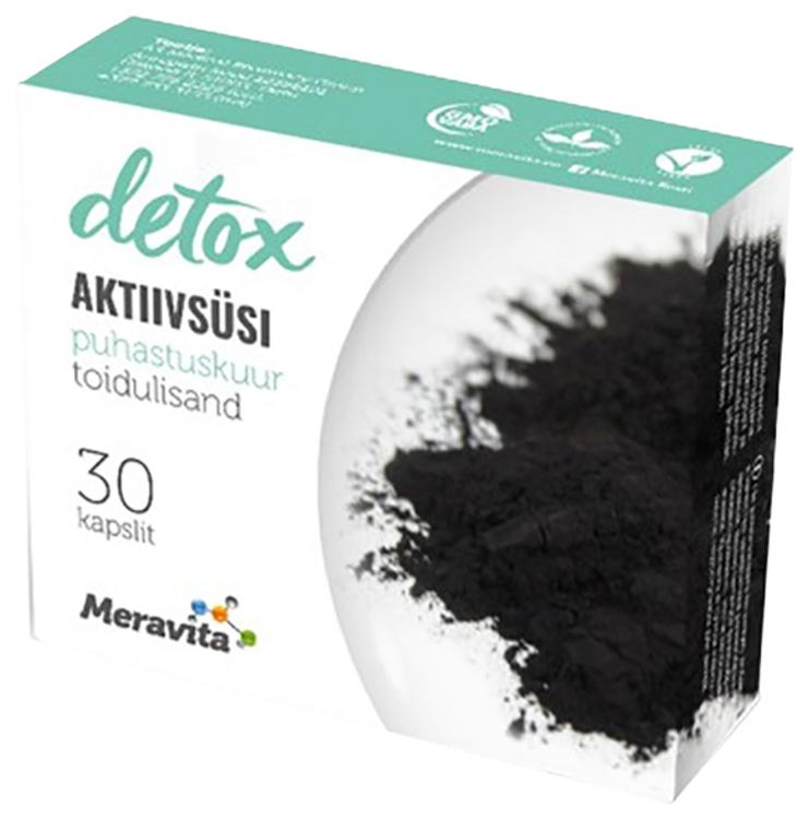 Meravita detox aktiivsüsi kookosekoorega, 30 tk