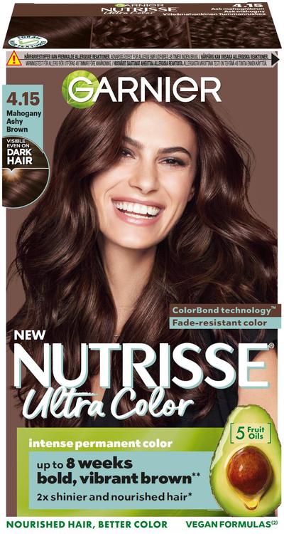 Garnier Nutrisse 4.15 Ultra Color Viileä Mahonkinen Tummanruskea kestoväri 1kpl