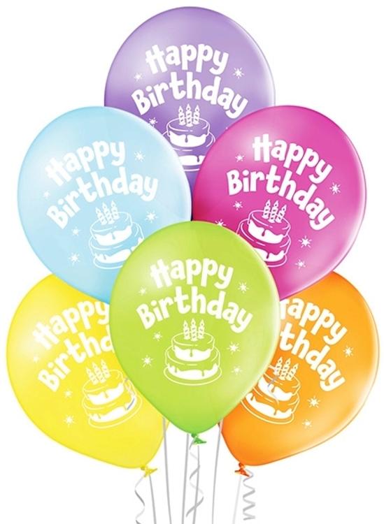 Ekoilmapallo Happy Birthday 6 kpl/pkt