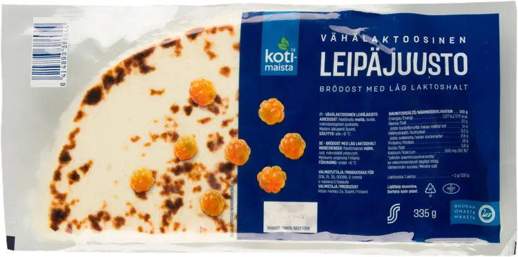 Kotimaista 335g leipäjuusto vähälaktoosinen