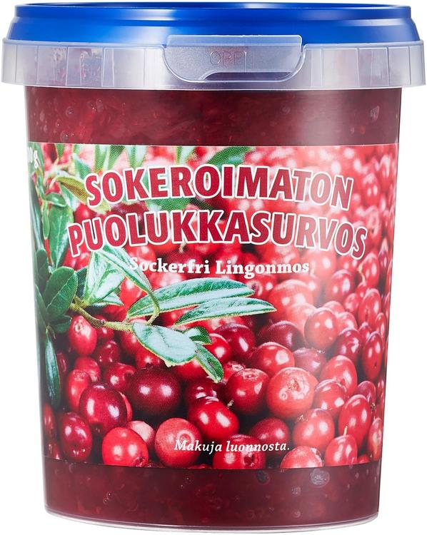 Marjex sokeroimaton puolukkasurvos 500g