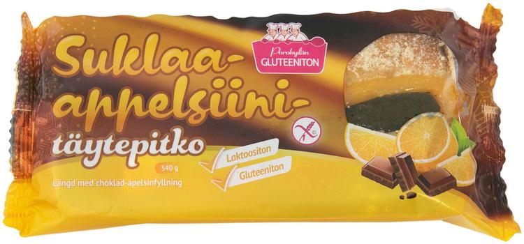Porokylän Suklaa-appelsiinitäytepitko 340 g gluteeniton