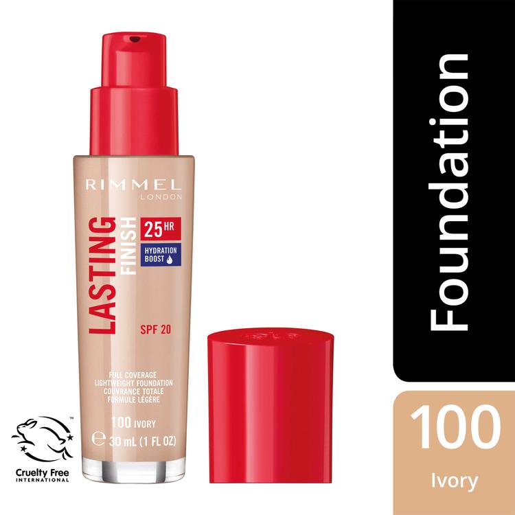 Rimmel Lasting Finish 25H Foundation meikkivoide 30ml, 100 Ivory