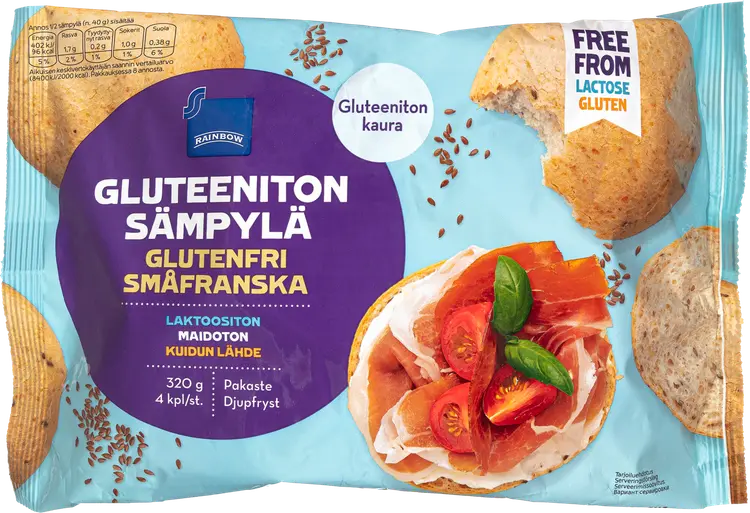 Rainbow Gluteeniton sämpylä 4kpl 320g, pakaste