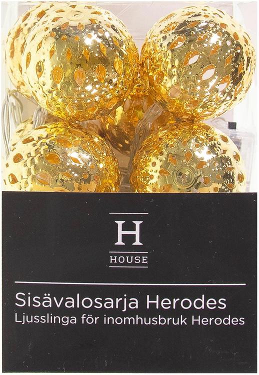 Valguskett Herodes 10LED, kuldne, sise