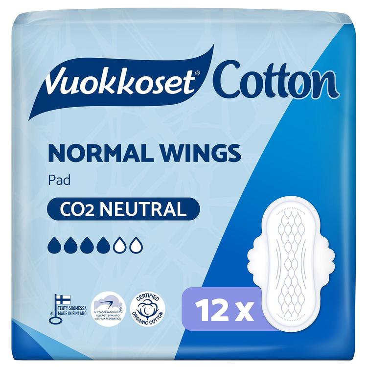 Vuokkoset Cotton Normal Wings ohutside 12 kpl