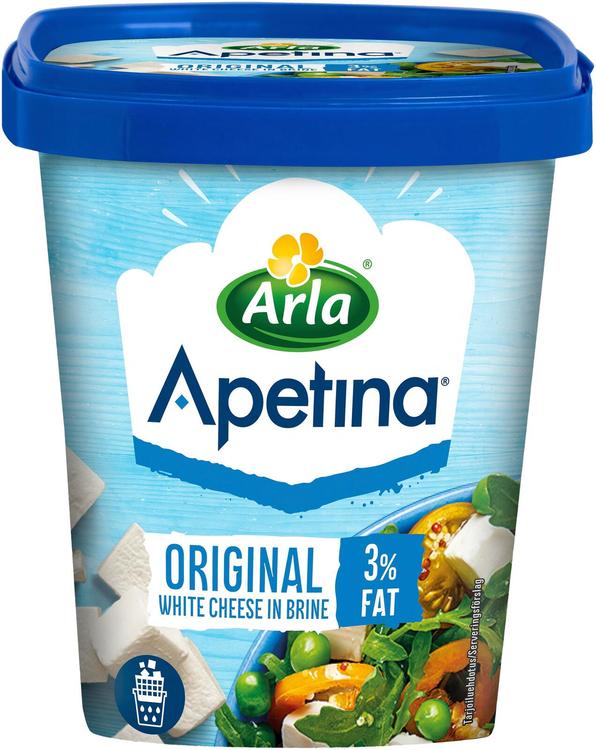 Apetina 410/200g 3% välimerellinen vähälaktoosinen juusto kuutioina