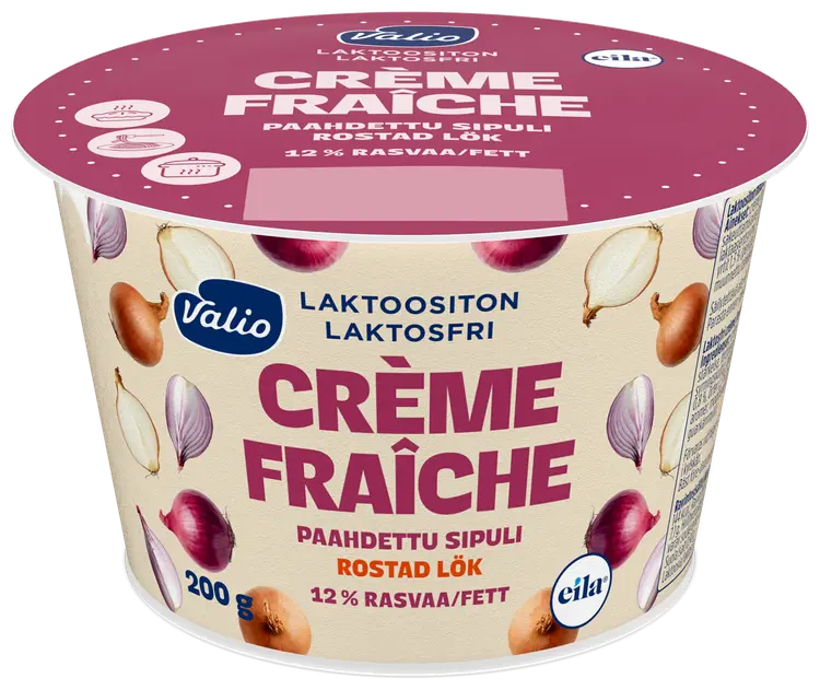 Valio crème fraîche 12 % paahdettu sipuli 200 g laktoositon